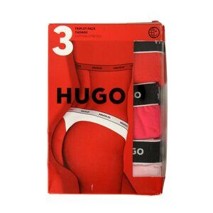 Hugo Boss Women's Triplet Thong Stripe 3Pack Stretch Thongs Strings US 2XL IT 48